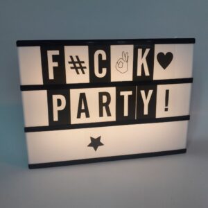 F#ck Party! Lighting Letter Shield